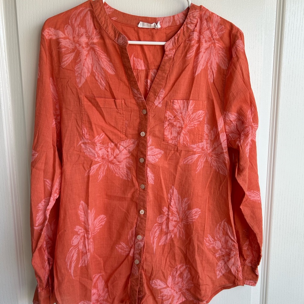 Carve Designs Coral Floral Button-Down Shirt
